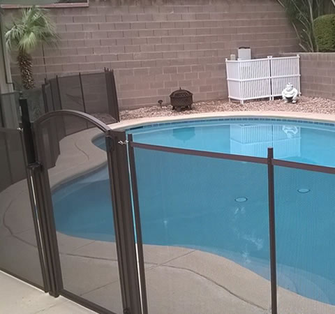 fenced swimming pool